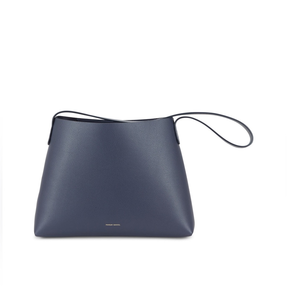 MANSUR GAVRIEL Navy Pebbled Leather Shoulder Bag